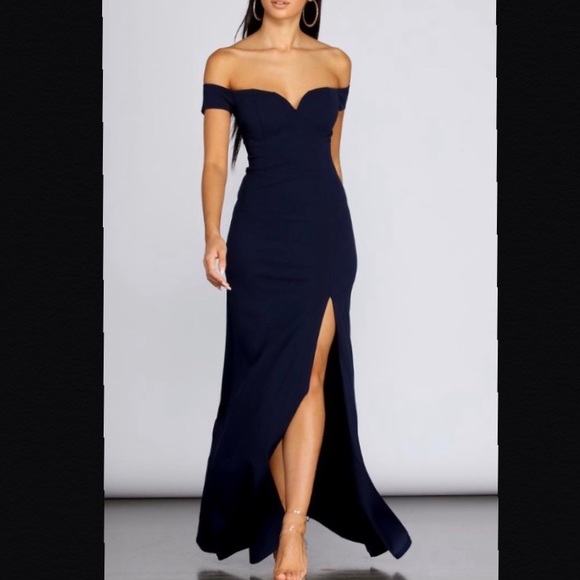 Navy blue fancy dress - Picture 1 of 1